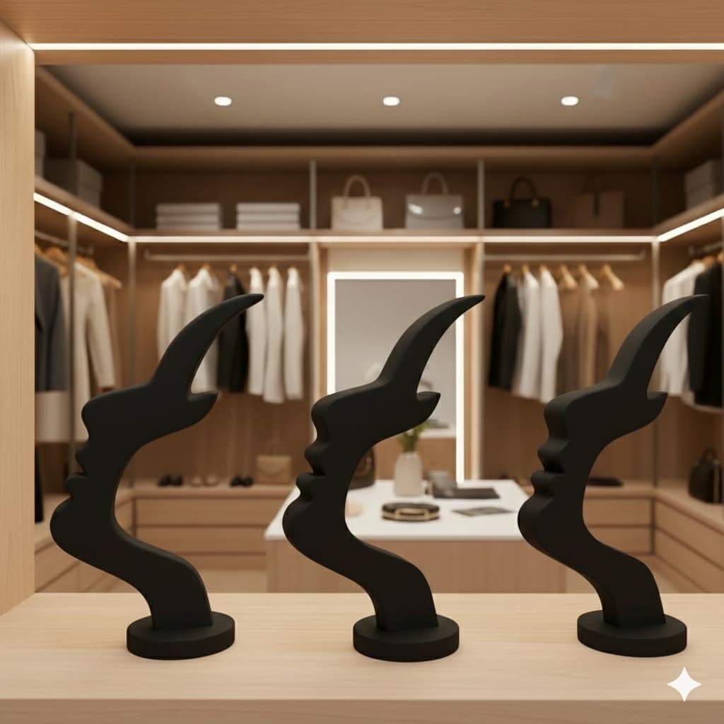 03 Suporte Expositor Óculos Escultura Moderna Vitrine Ótica porta oculos diferente formato rosto