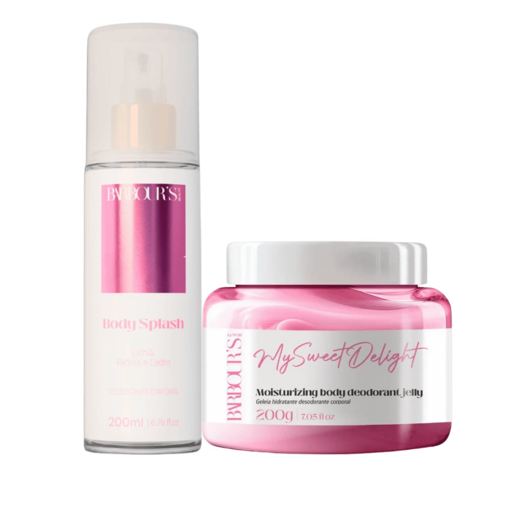Kit Body Splash e Geleia Hidratante Corporal My Sweet Delight Barbour's Beauty