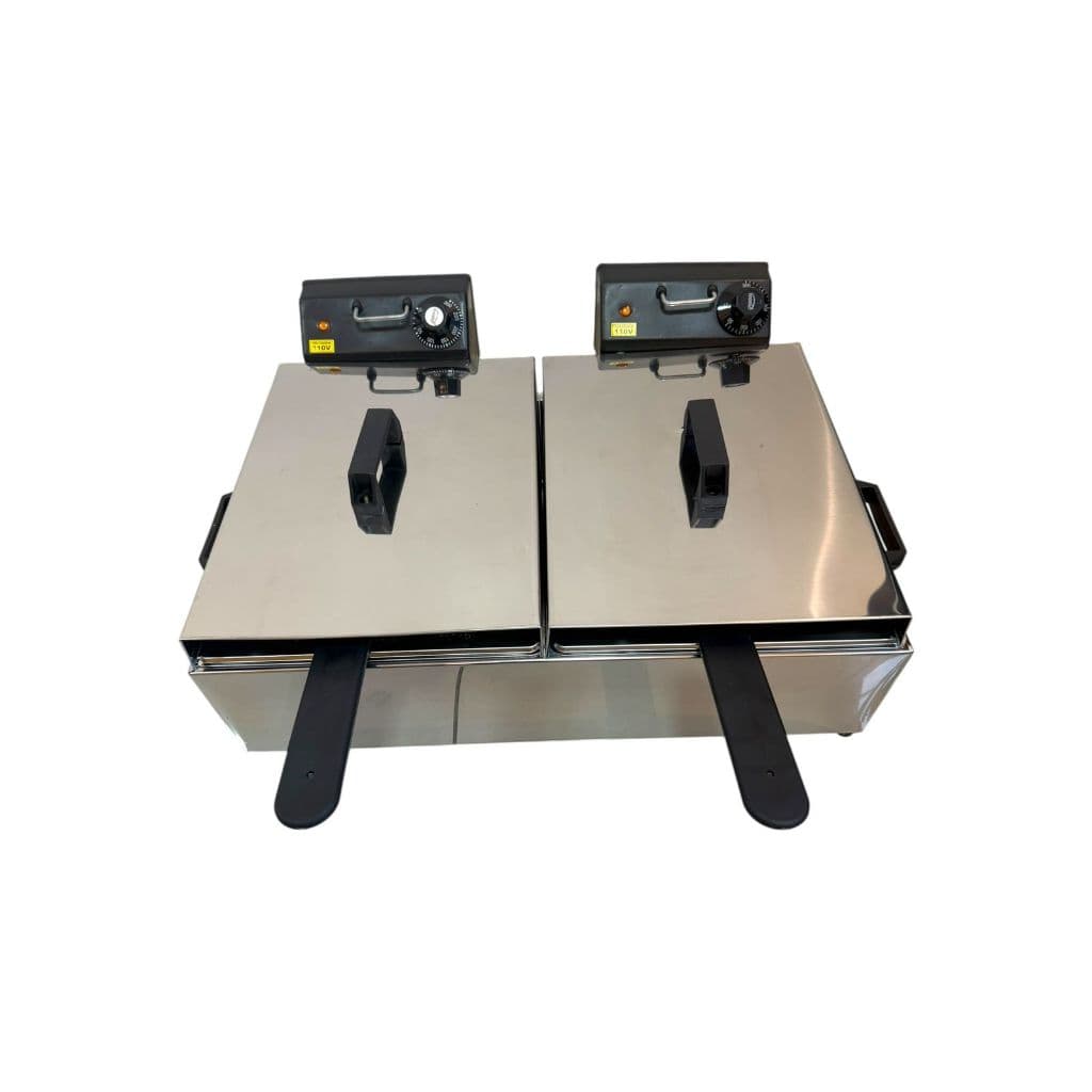 Fritadeira Elétrica 16 Litros 2 Cubas De 8 Litros Com Tampas