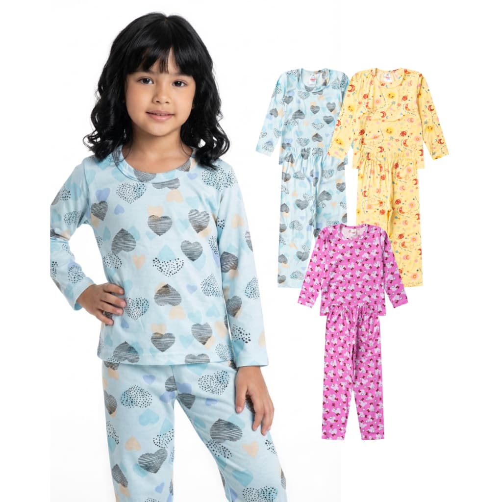Pijama Longo Super Macio Inverno Para Meninas Roupa de Dormir Confortavel Para o Frio