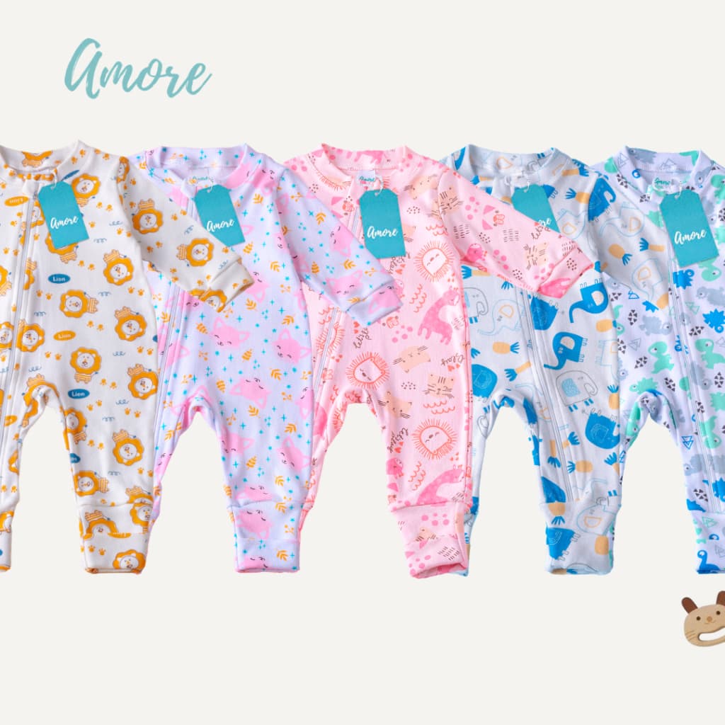 Kit 3 Macacão Infantil Vira Pé Bebê Estampado Menino Menina