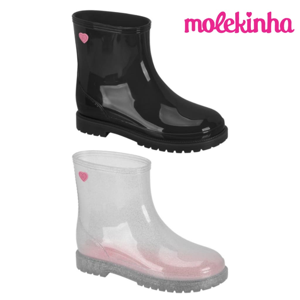 Bota Infantil Molekinha Menina Salto Flatform Tratorado Plataforma Macia Confortável Original