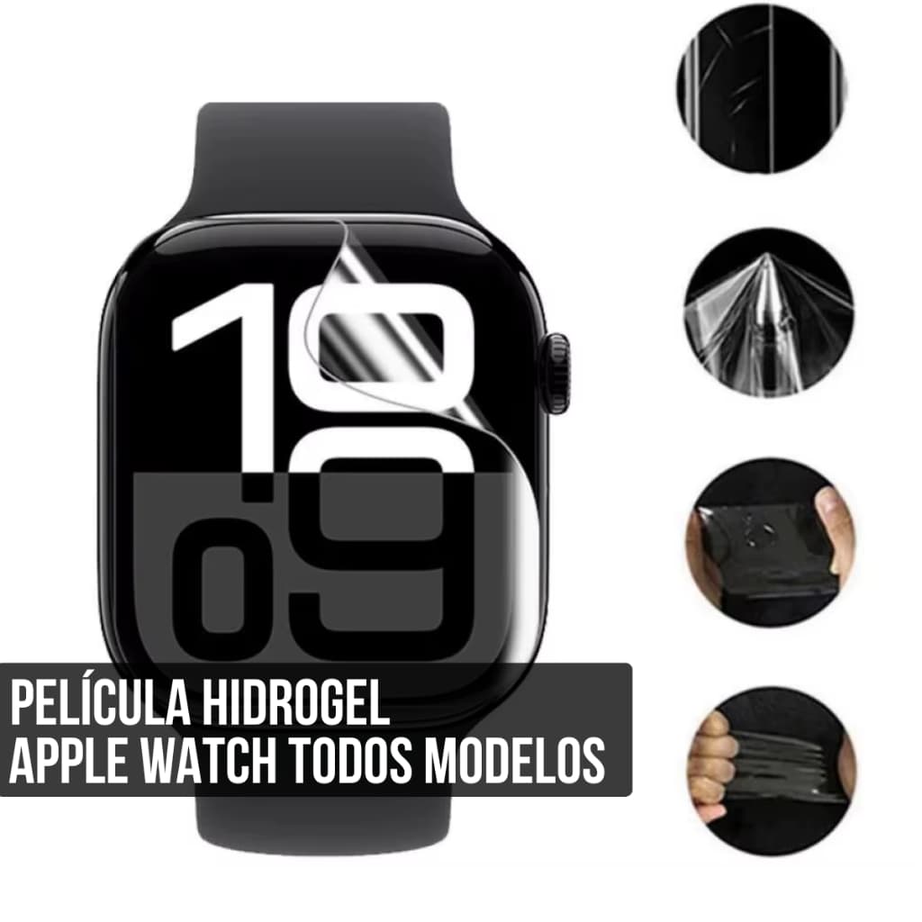 Película Hidrogel Para SmartWatch Apple Watch Serie 10, 9, 8, 7, 5, 6 Se 44mm, 45mm, 42mm
