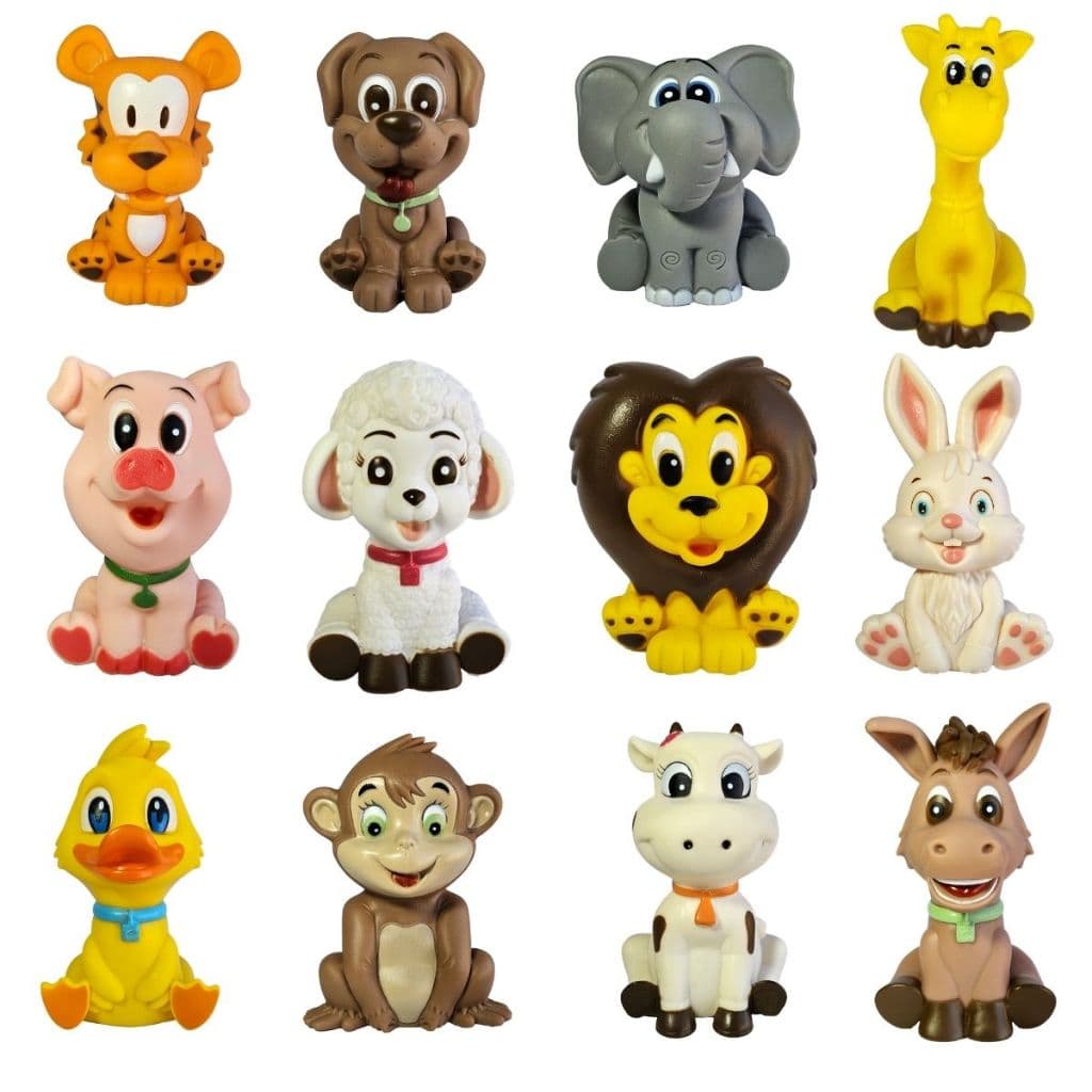 Brinquedo Bichinhos de Vinil Mordedor Banho Animais Transporte Bebê  Infantil Educativo Seguro