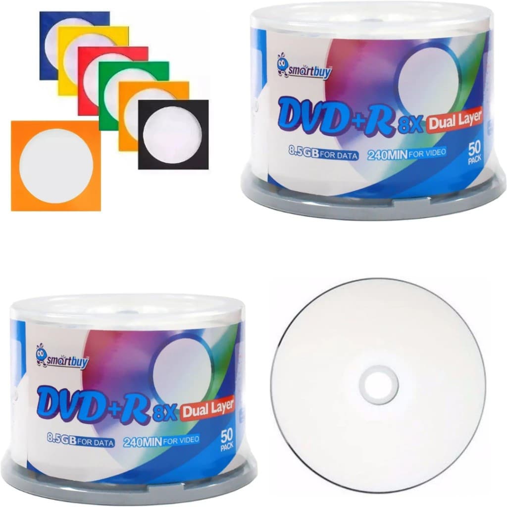 Dvd-r 8.5gb Dual Layer Smartbuy Printable 240min 1-8x Kit 10 Unidades
