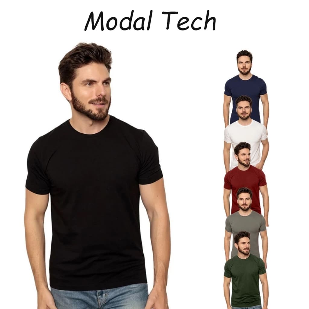 Camiseta Masculina Modal Camisa Básica Premium Não Amassa Vega