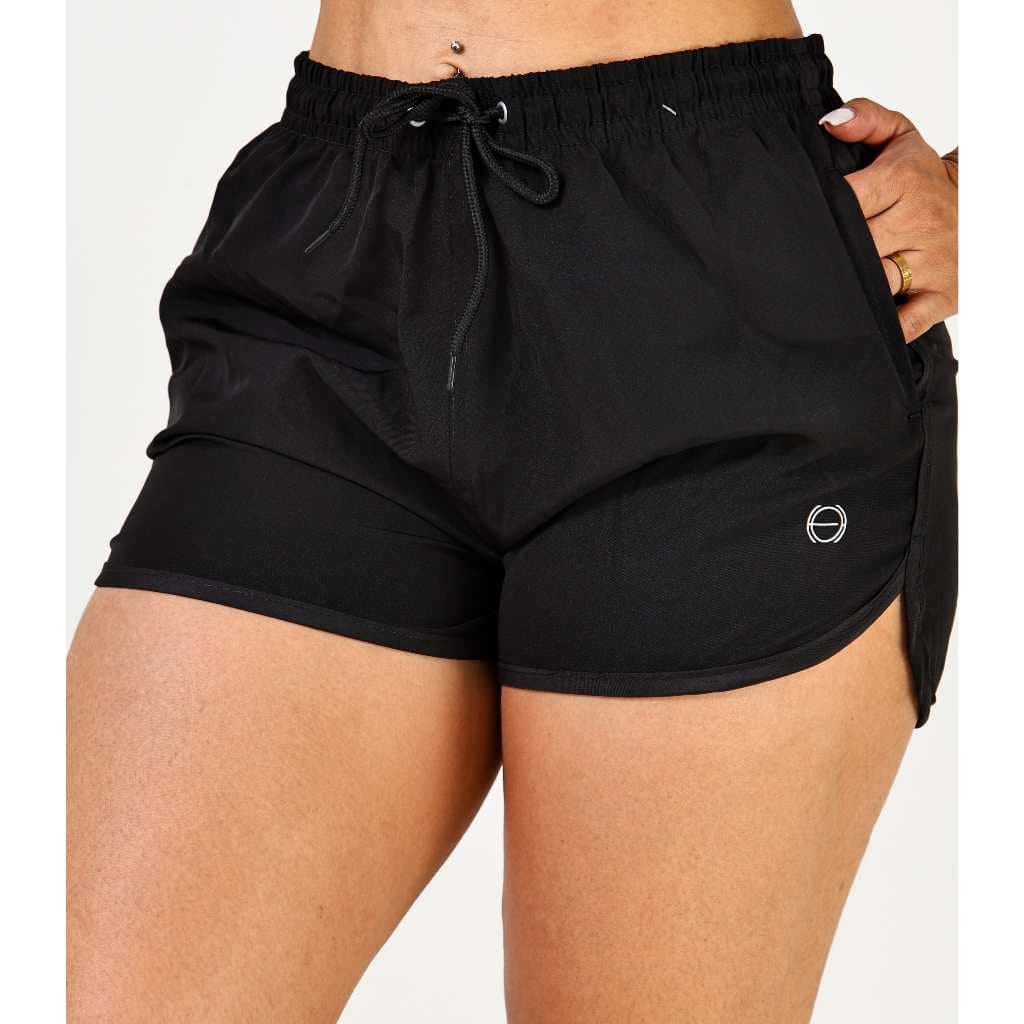 Shorts Feminino Elastano com Bolso Academia Praia Laser