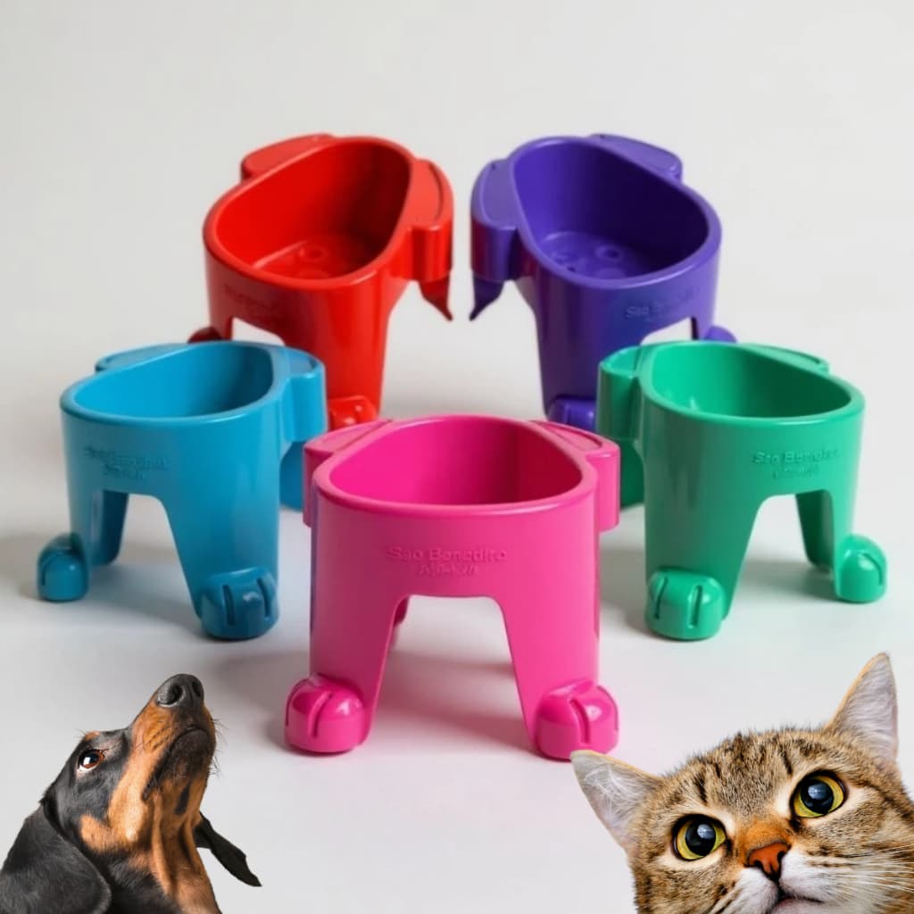 Comedouro ou Bebedouro Elevado 1000 OU 300 ML Para Cachorros Médio e Grande e pequeno Porte e gatos