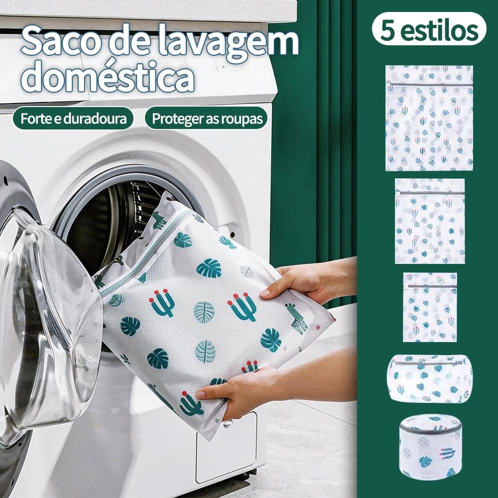 Saco para máquina de lavar roupa - adequado para roupas e roupas íntimas, com zíper