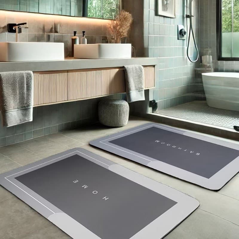 Tapete Banheiro Antiderrapante 38x58cm, Super Absorvente e Macio，Alta Qualidade, Material Ecológico