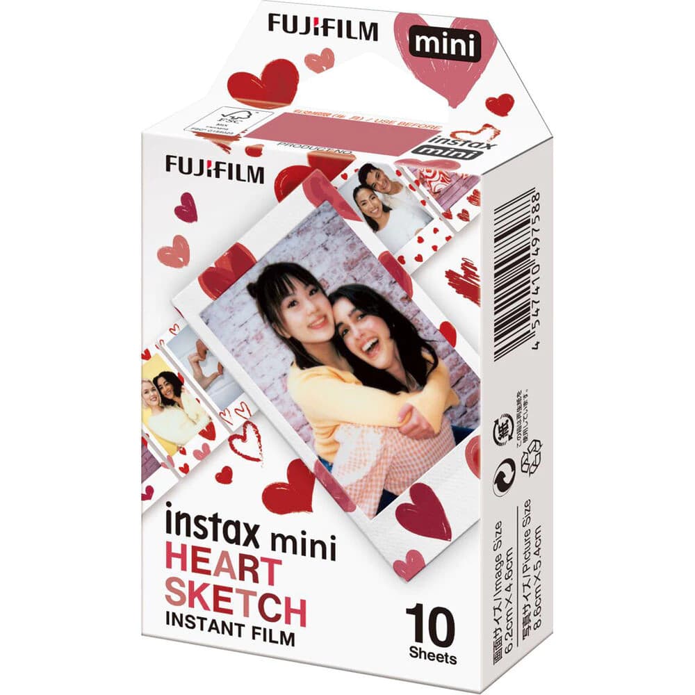 Filme instantâneo Fujifilm instax mini Heart Sketch Coração (10 fotos)