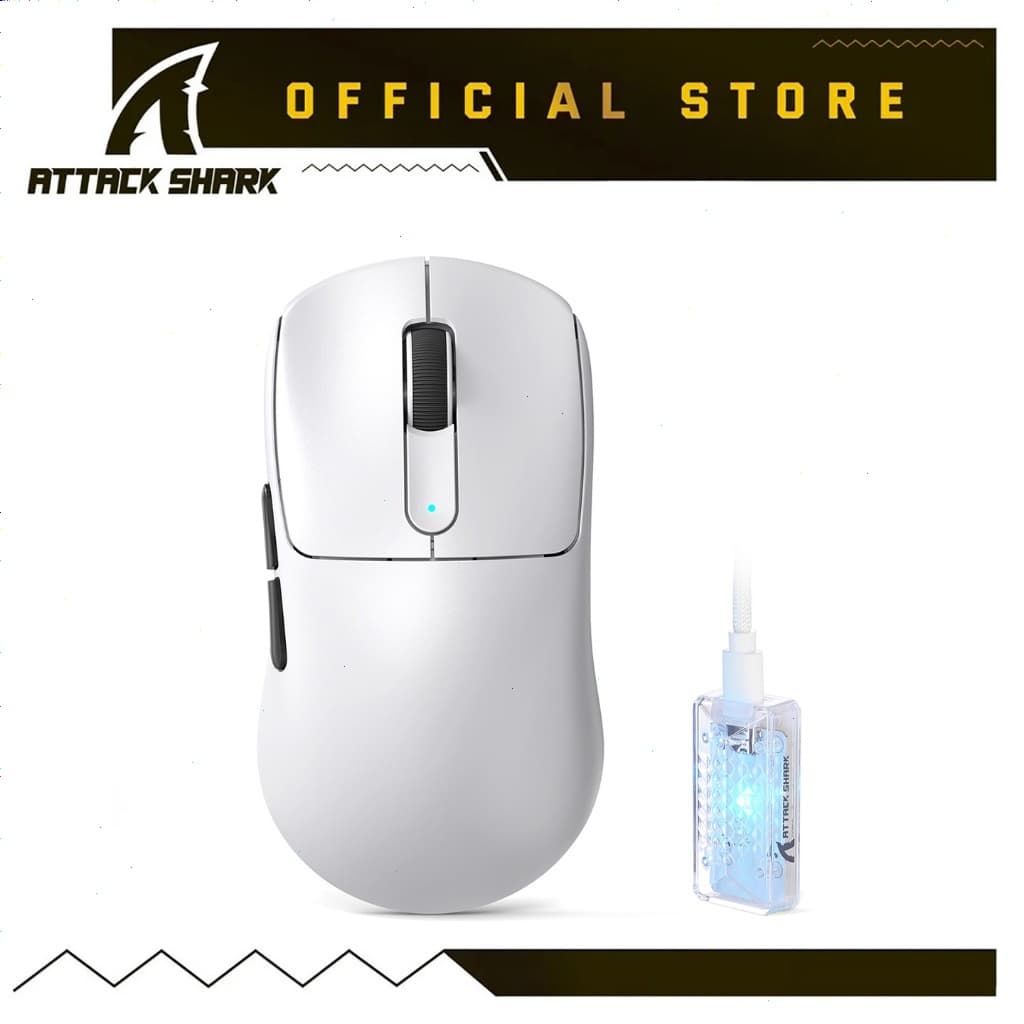 ATTACK SHARK V5 Ultra-Light Tri-Mode Gaming Mouse ≥20000FPS, 8Khz Polling Rate, 42000 DPI, 500mAh Battery