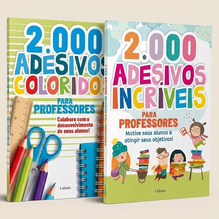 Kit 2 Livros: 4.000 Adesivos para Professores (Coloridos + Incríveis)