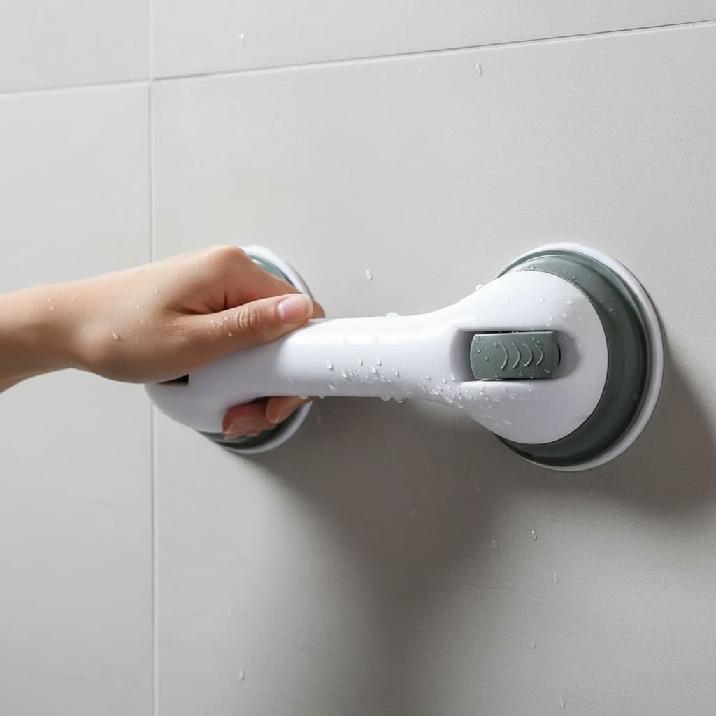 Barra de Apoio de Segurança Banheiro 30CM Forte Alça Antiderrapante Idoso Deficiente Gestante Sem Furos Portátil