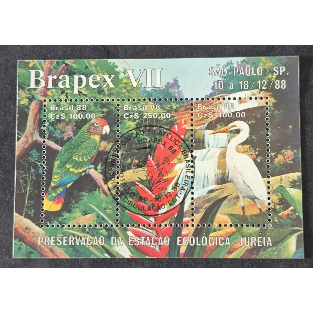 Bloco de selos dos correios B78 - Brapex 88 - Com carimbo de 1º dia de circulação.