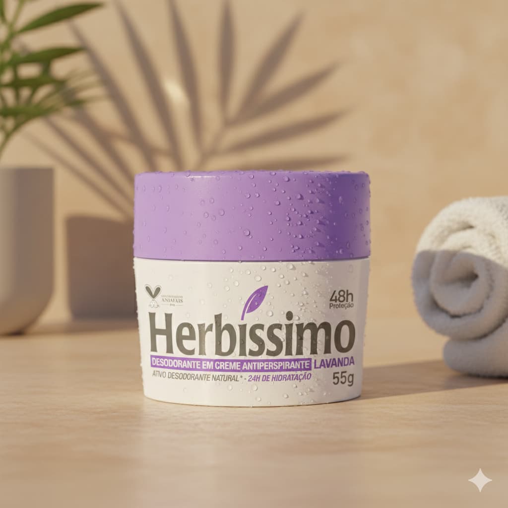 Desodorante Em Creme Antitranspirante Herbíssimo Lavanda 55g