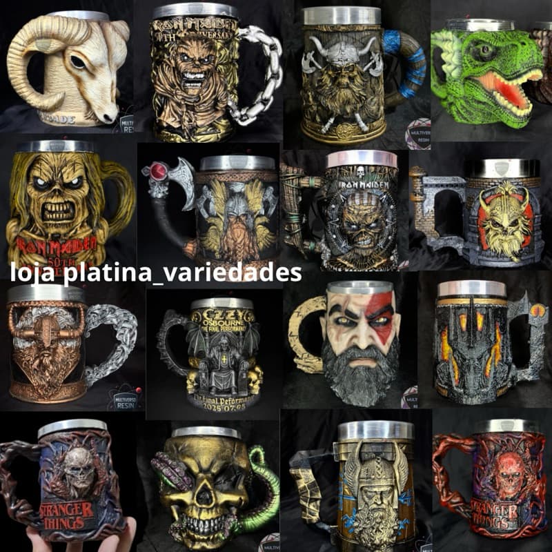 Variaçãoes de Canecas E Varinha Copos Caneca Boneco 3D Kratos God of War 3d  Estátua 300ML  Mais Barato