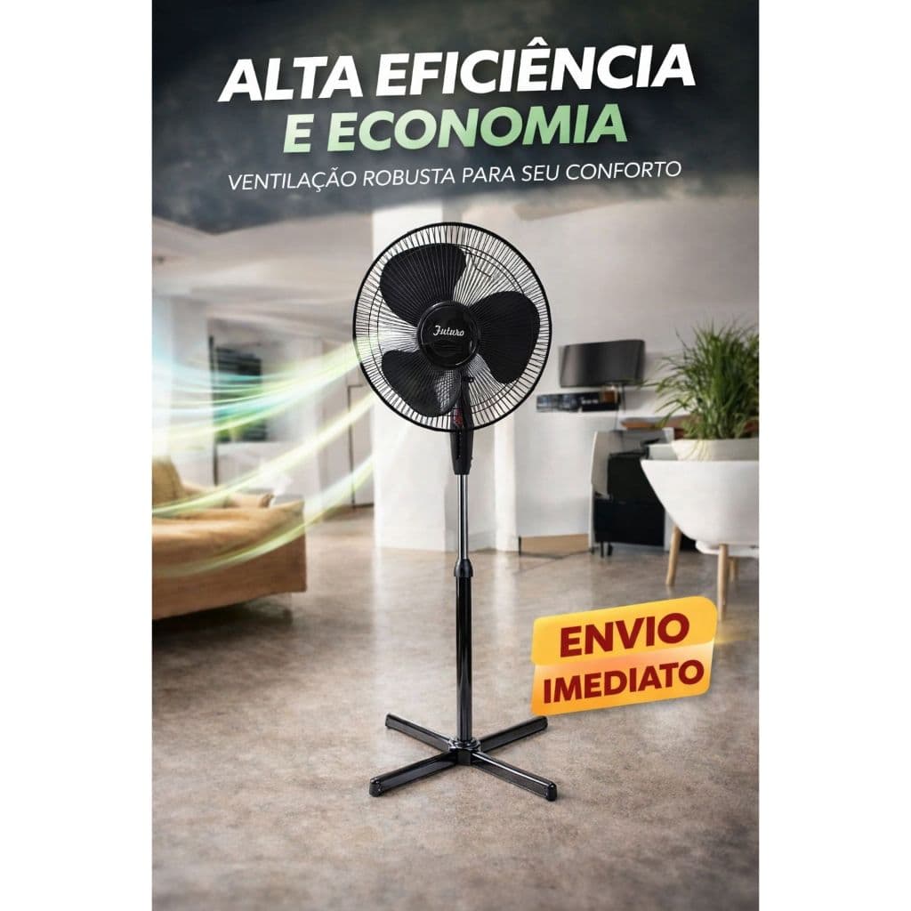 Ventilador Coluna 130cm Ajuste De Altura e Inclinação Com 3 Velocidades 110v Forte Silencioso