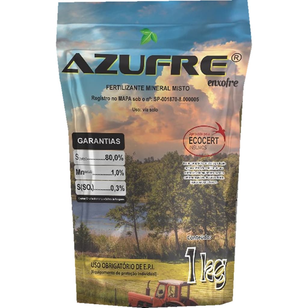 Azufre Enxofre Pct 1 Kg Via Foliar Frutas Citrus hortaliças