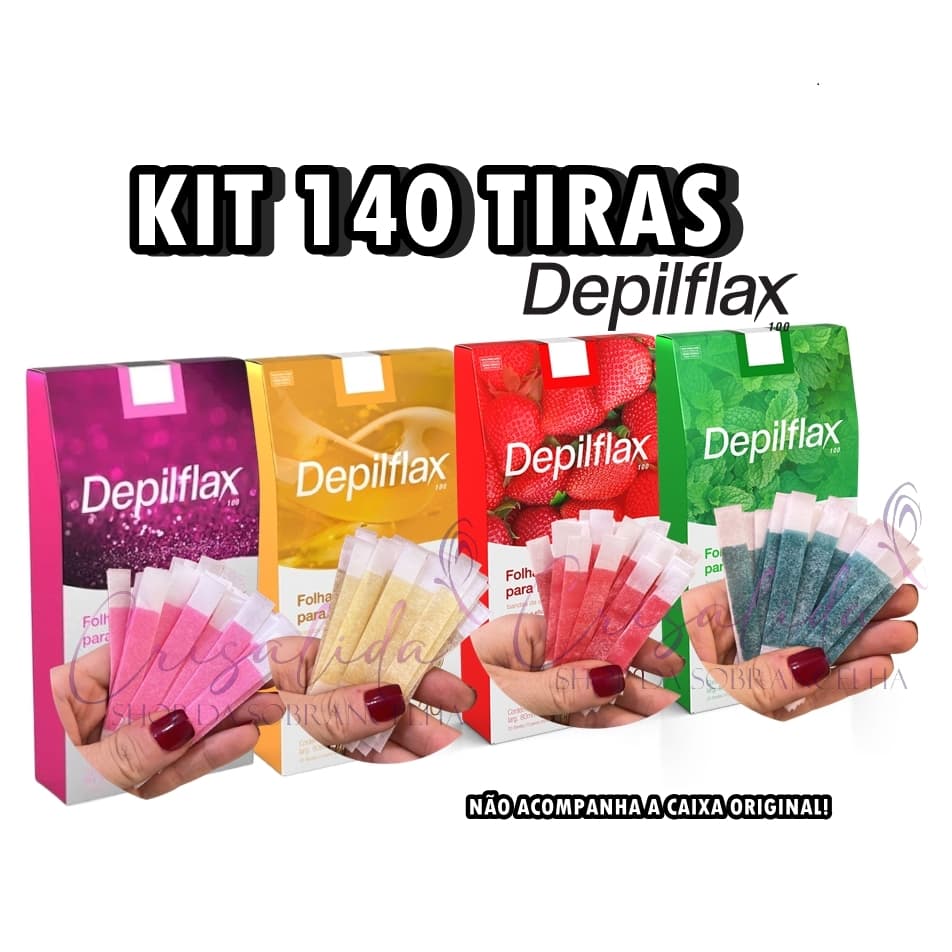 140 Tiras de Cera para Sobrancelhas e Buço Depilação Depilflax
