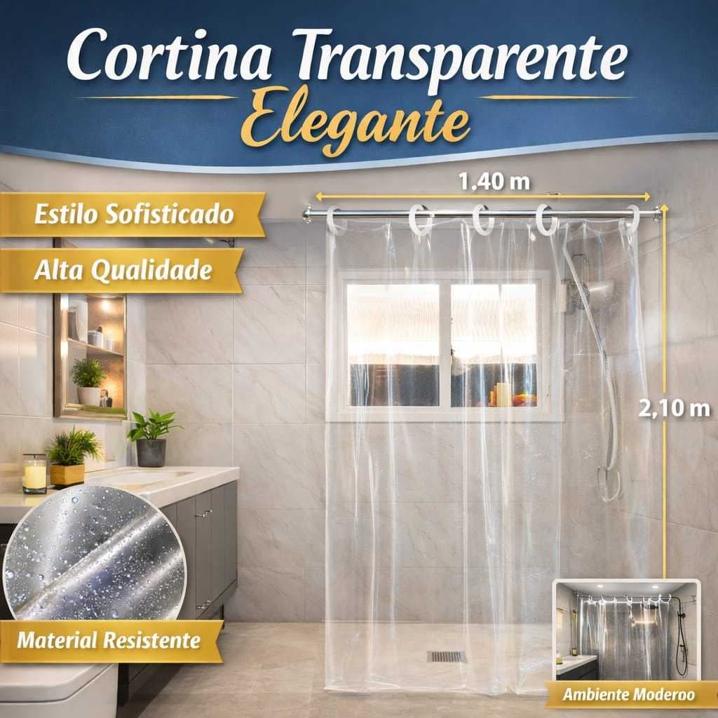 CORTINA  DE  BOX  PVC_  CRISTAL _ 140 x 2,00  –  SUPER RESISTENTE    TRANSPARENTE E DURAVEL PLASTICO