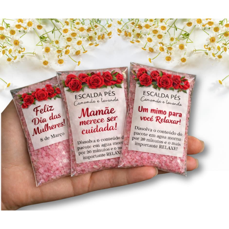 kit 10/20/30/50 saquinho de Escalda-Pés Relaxante - Mimo para Clientes lembrancinhas