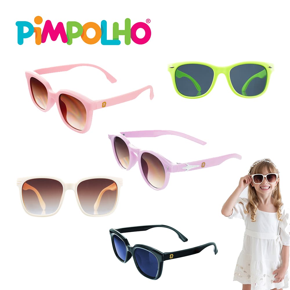 Óculos de sol infantil flexível Proteção UV Pimpolho