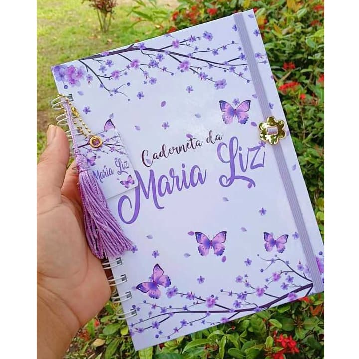 caderneta de vacina borboleta lilas