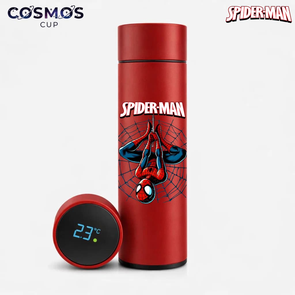 Garrafa Térmica de Aço Inoxidável Marvel SpiderMan com medidor de LED Digital 500ml