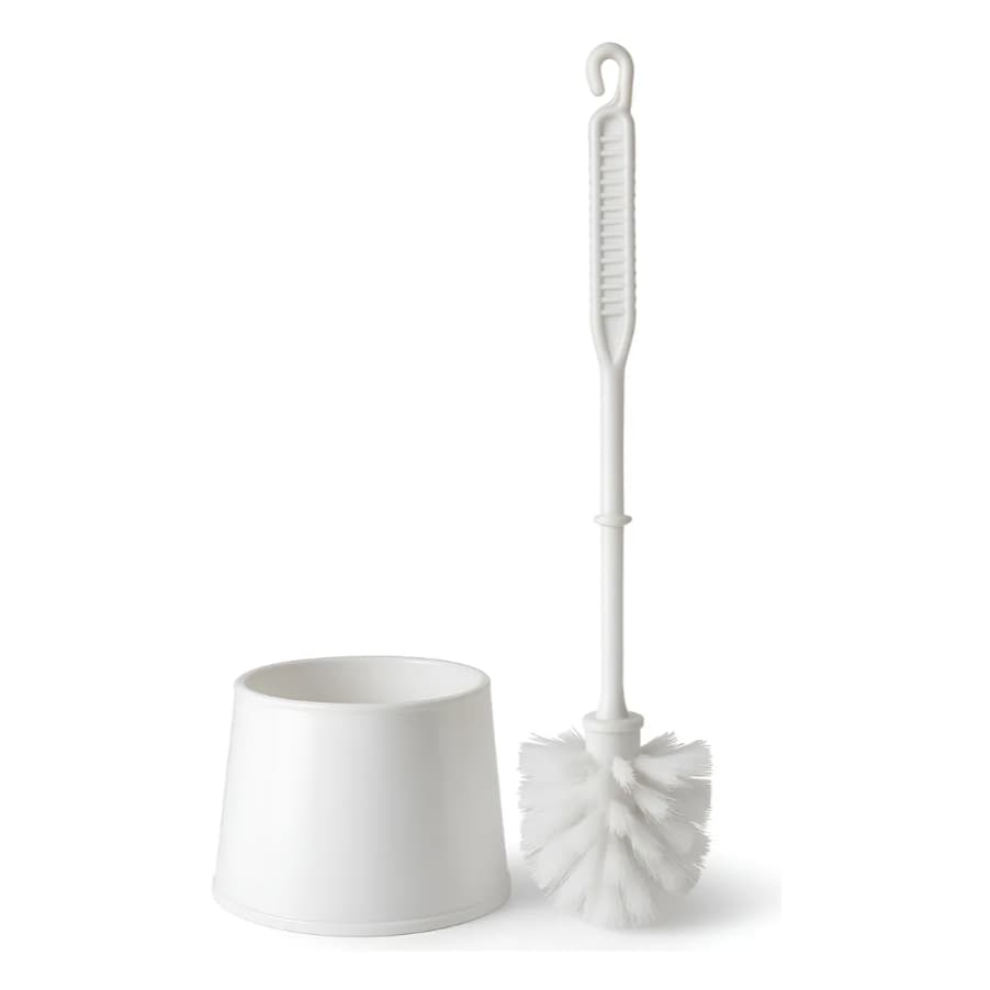 Escova Sanitária com Suporte Plástico Branca 30cm – Praticidade para o Banheiro