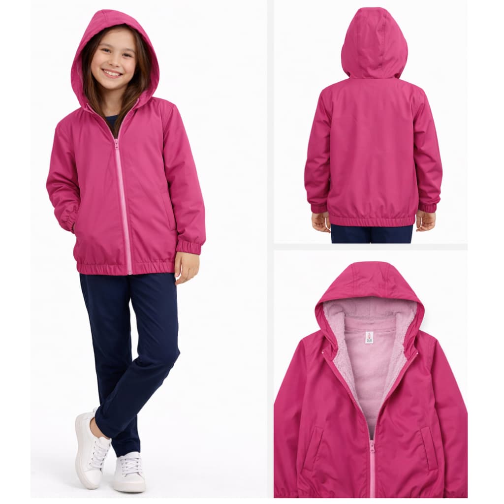 Casaco Jaqueta Tactel Forrada Moda Feminina Infantil Criança Colorido Confortável