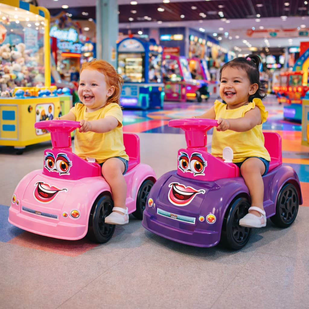 Totoka Carrinho Andador Infantil Menina com 4 Blocos de Encaixe, Buzina e Porta-Malas Suporta 40kg