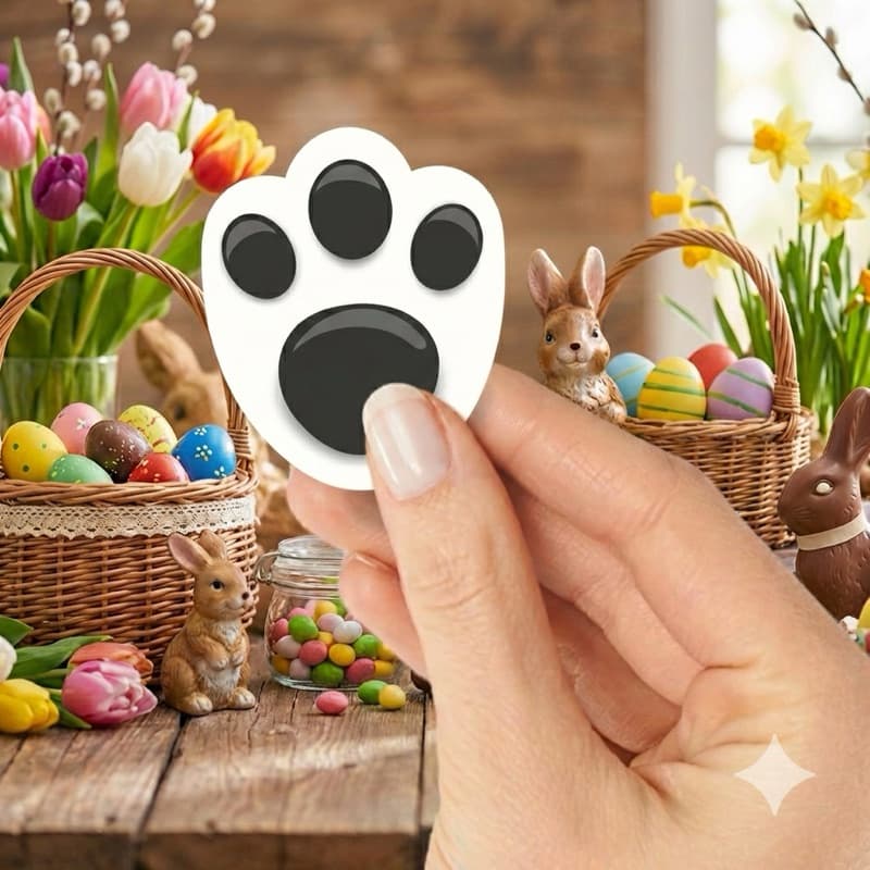KIT COM 100 PATINHAS DE COELHO ADESIVAS para PÁSCOA - Diversas cores para brincadeiras infantis.
