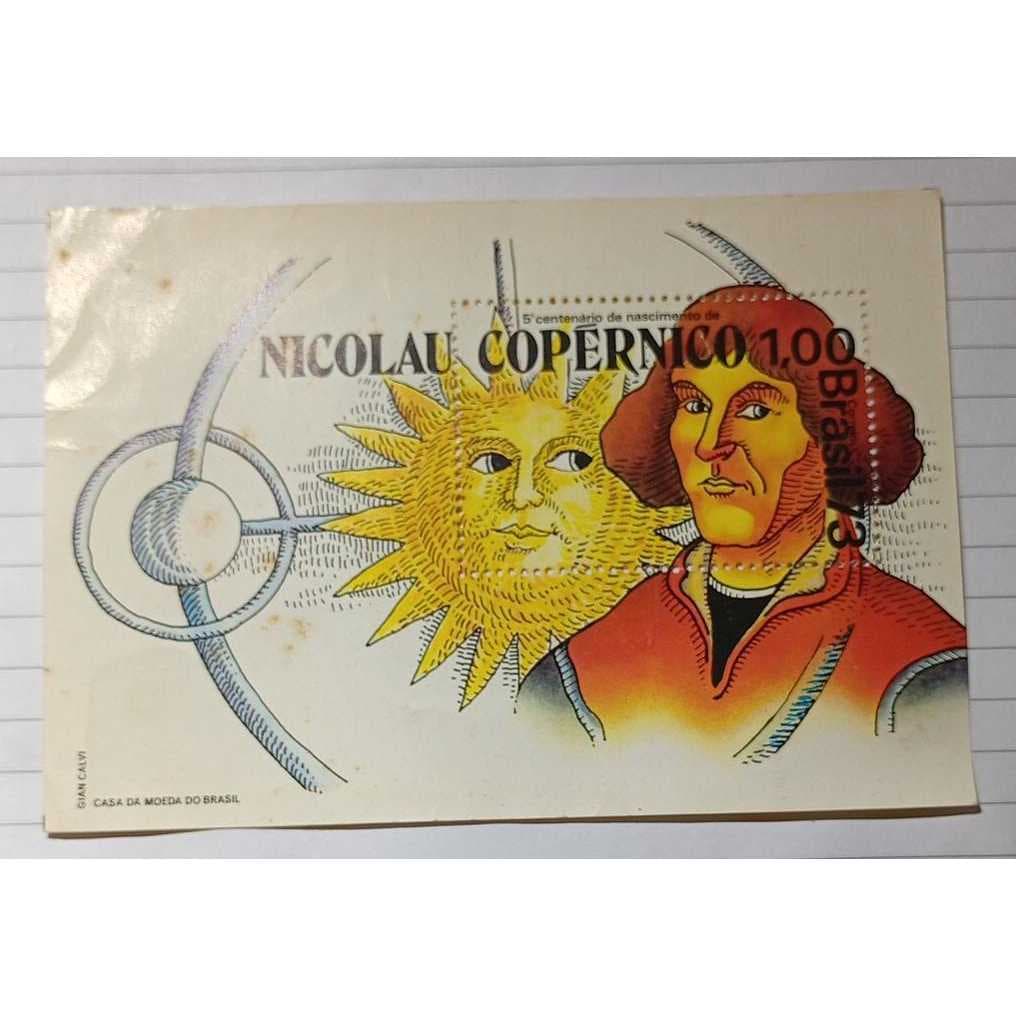 Bloco Filatélico – Brasil – 1,00 – 5º Centenário de Nicolau Copérnico