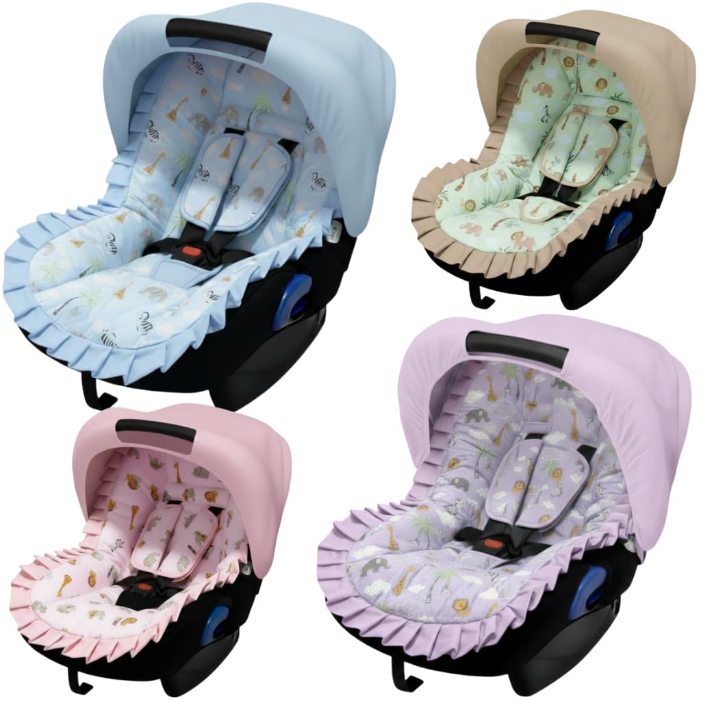 Capa de Bebe Conforto Bebê + Capota Solar + Jogo Protetor de Cinto Serve em Todas as Marcas