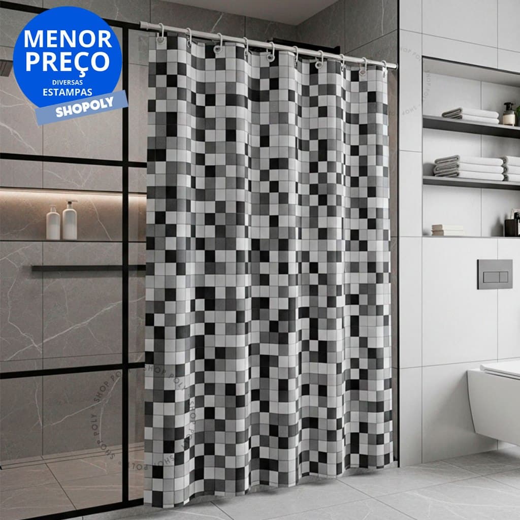 Cortina Box Banheiro Visor Anti-Mofo Impermeável Fácil Instalação PVC Visor Transparente Resistente