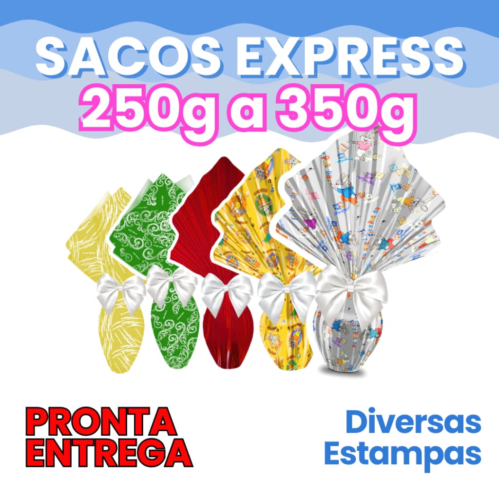 250g 350g 34x34cm Kit Com 25 Sacos Express Envelopes Para Ovos De Páscoa