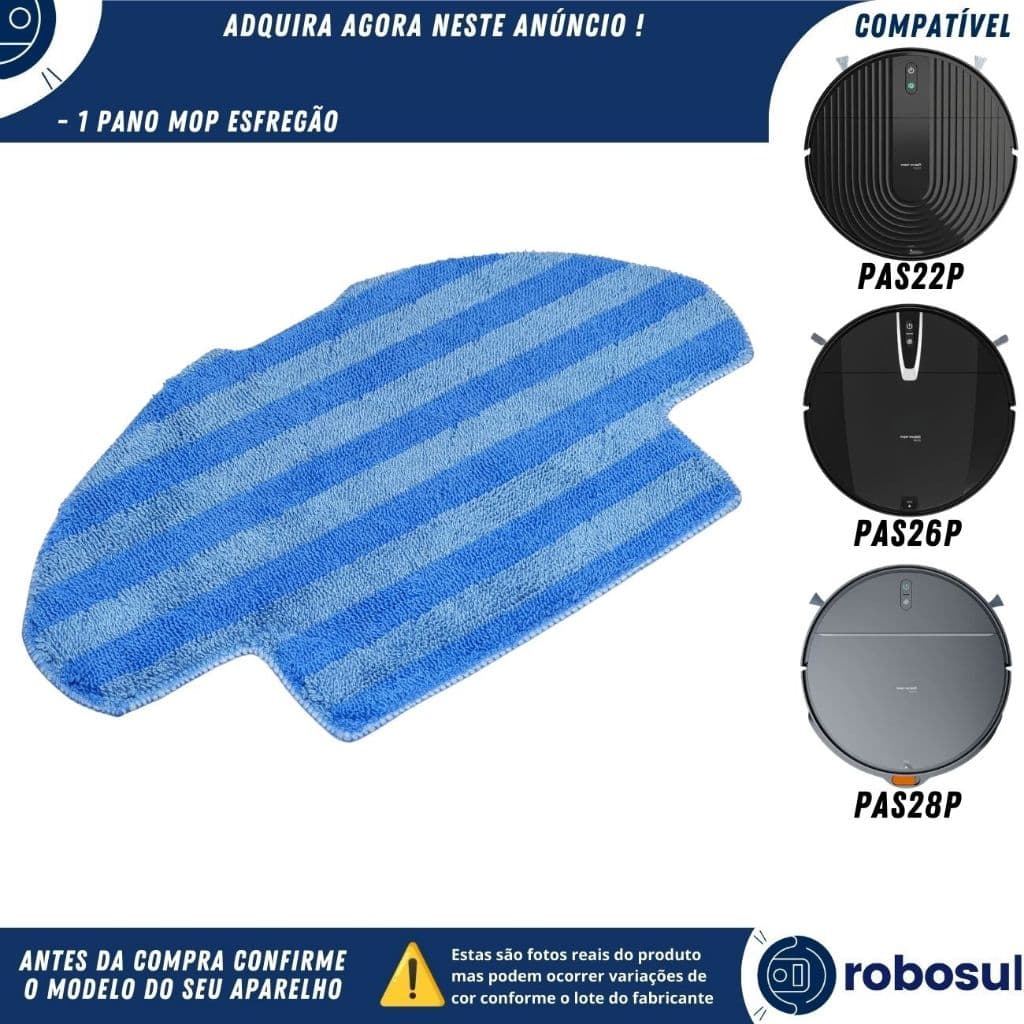 Refil Pano Mop Esfregão Para Robô Aspirador COMPATÍVEL-PHILCO PAS22 PAS26P PAS28P