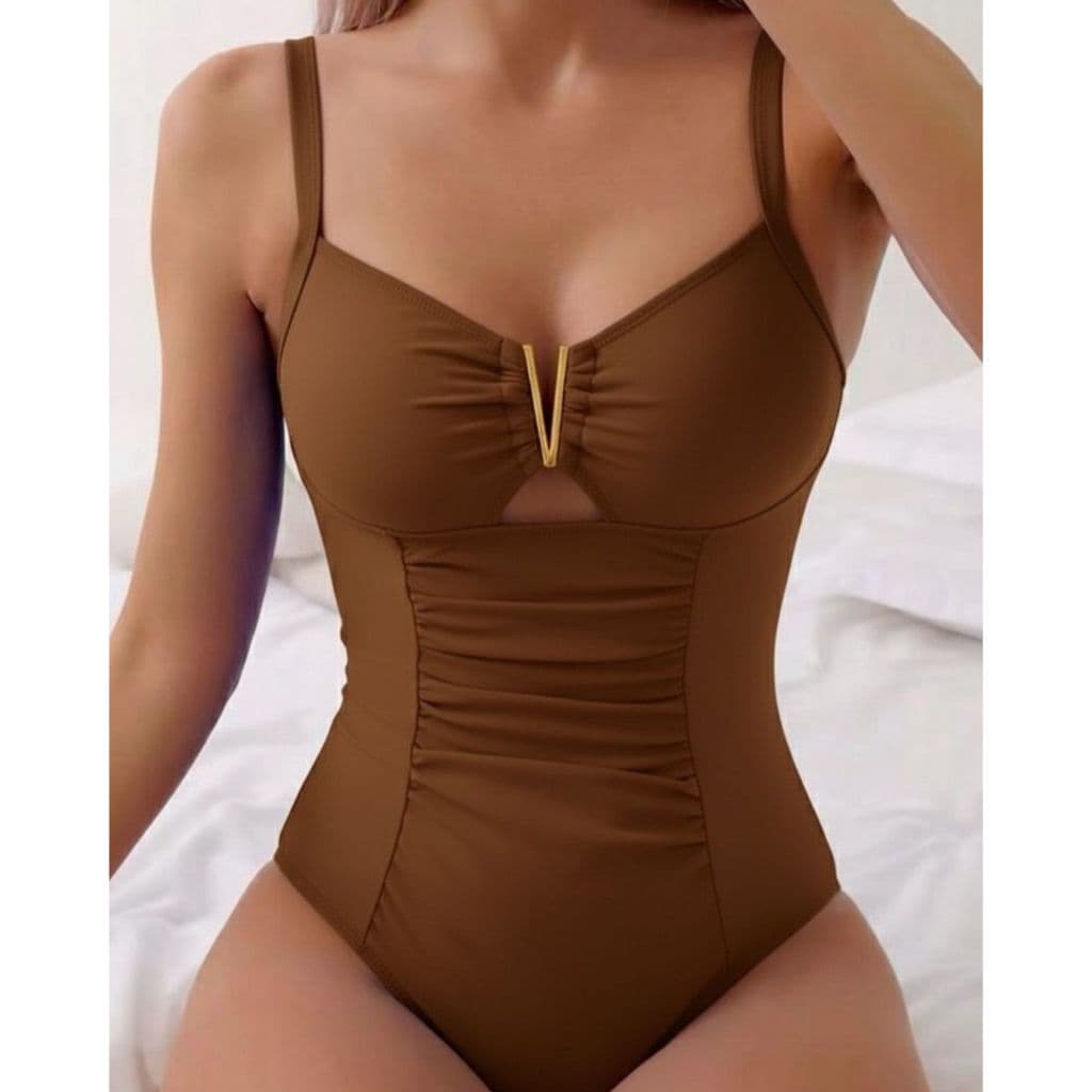 Maiô Body Modelador Disfarça Barriga Feminino – Moda Praia Elegante - Body