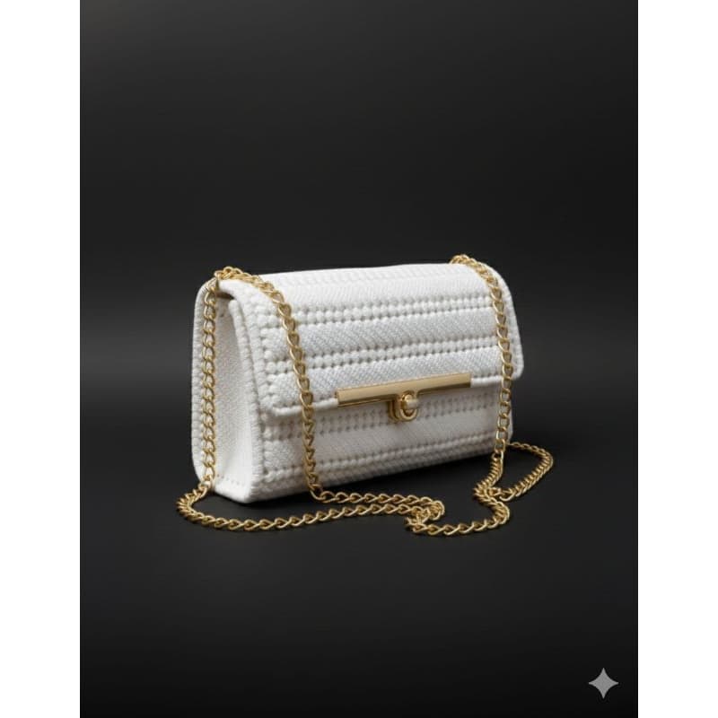 Bolsa de Crochê c/ alça, bolsa de festa pequena