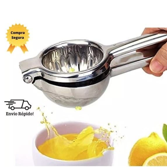 Espremedor de Laranja Grande Para Fazer Suco, Limonada, Caipirinha Pressão Alumínio Cozinha, Limão