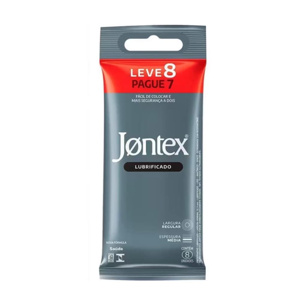 Preservativo Jontex Lubrificado  kit leve 8 pague 7