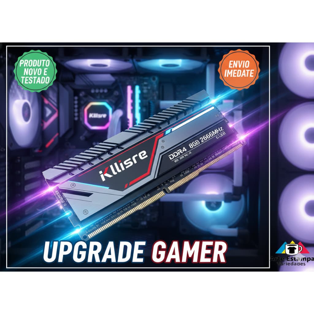 Memória Ram Gamer Kllisre Ddr4 8gb 2666mhz c22/19