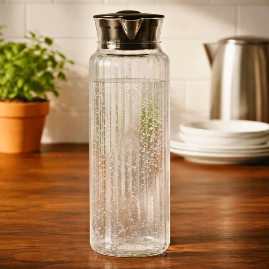 Garrafa de Geladeira Jarra Água Suco com Tampa Prática 1,5 Litros