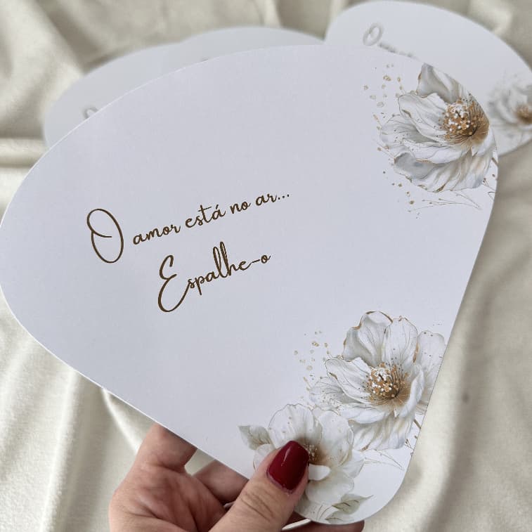 70 Leque Personalizado de Casamento - PRONTA ENTREGA