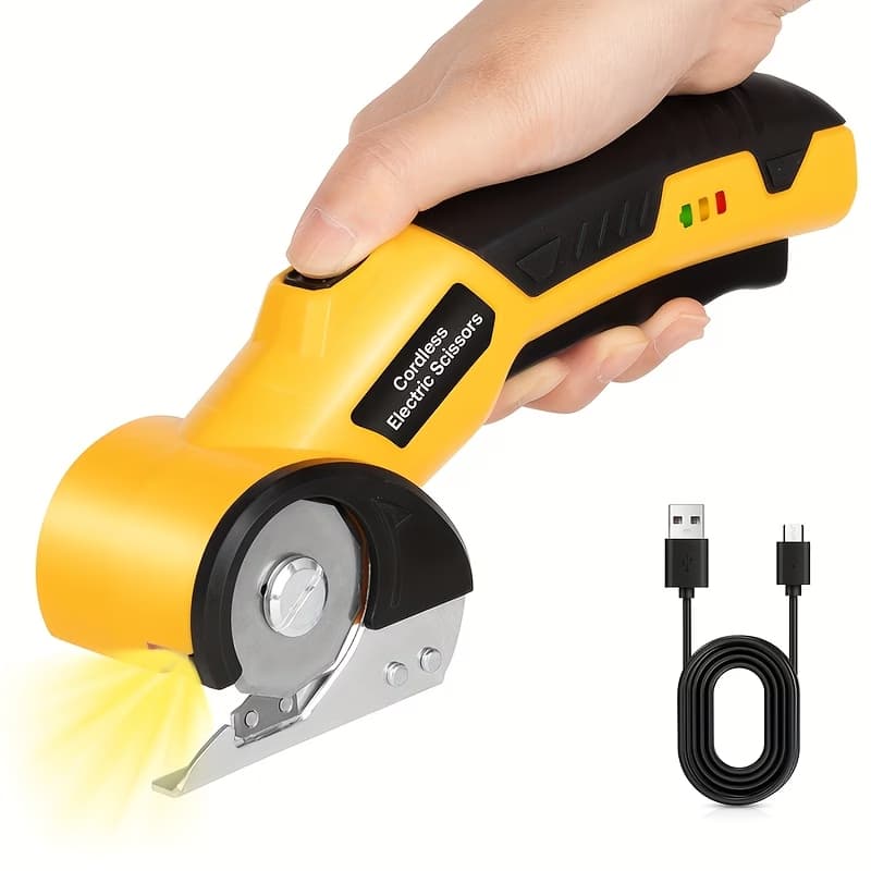 Tesoura Elétrica Sem Fio Recarregável USB 12 V Bivolt – Ferramenta Portátil para Projetos Criativos