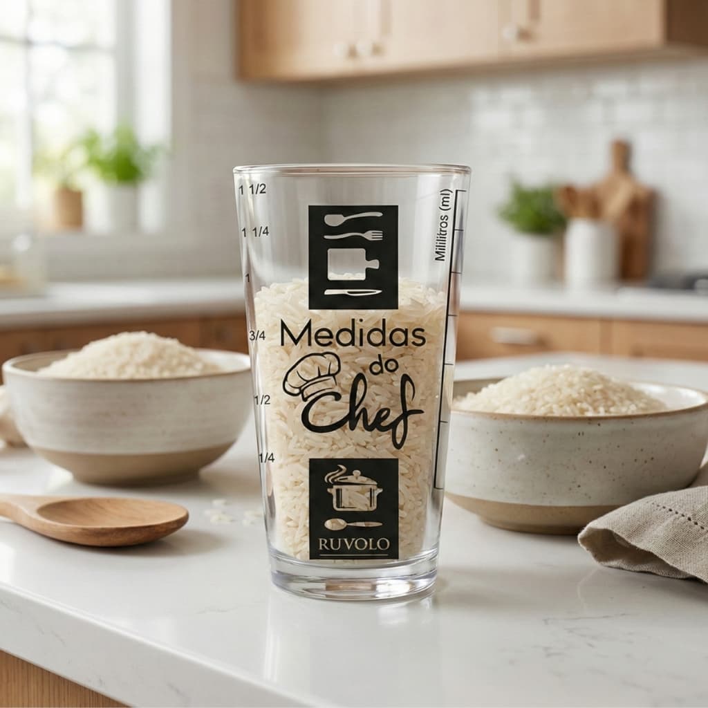 Copo Medidor Vidro Mix Medidas Cozinha Chef Multiuso Resistente Receita 350ml Ruvolo