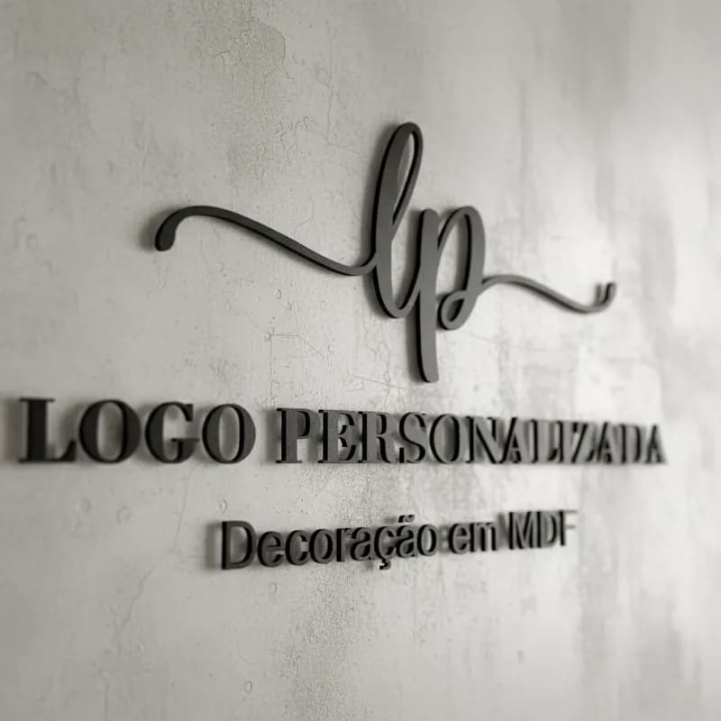 Logomarca em MDF 3mm personalizada - Letreiro de parede decorativo sob medida para empresas e lojas