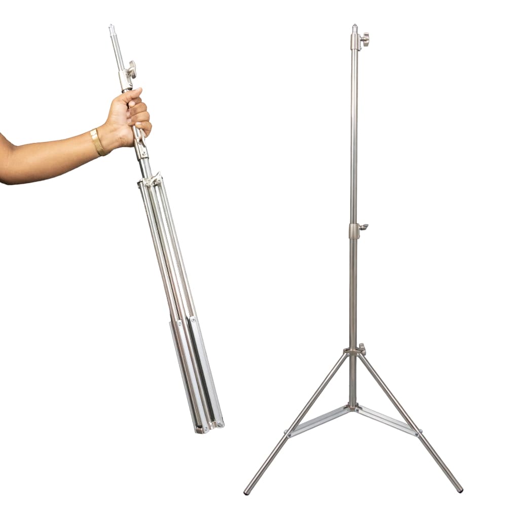 Tripé Profissional Em Inox 2m Alta Resistência Para Estúdio Fotografia Produção Vídeo E Iluminadores