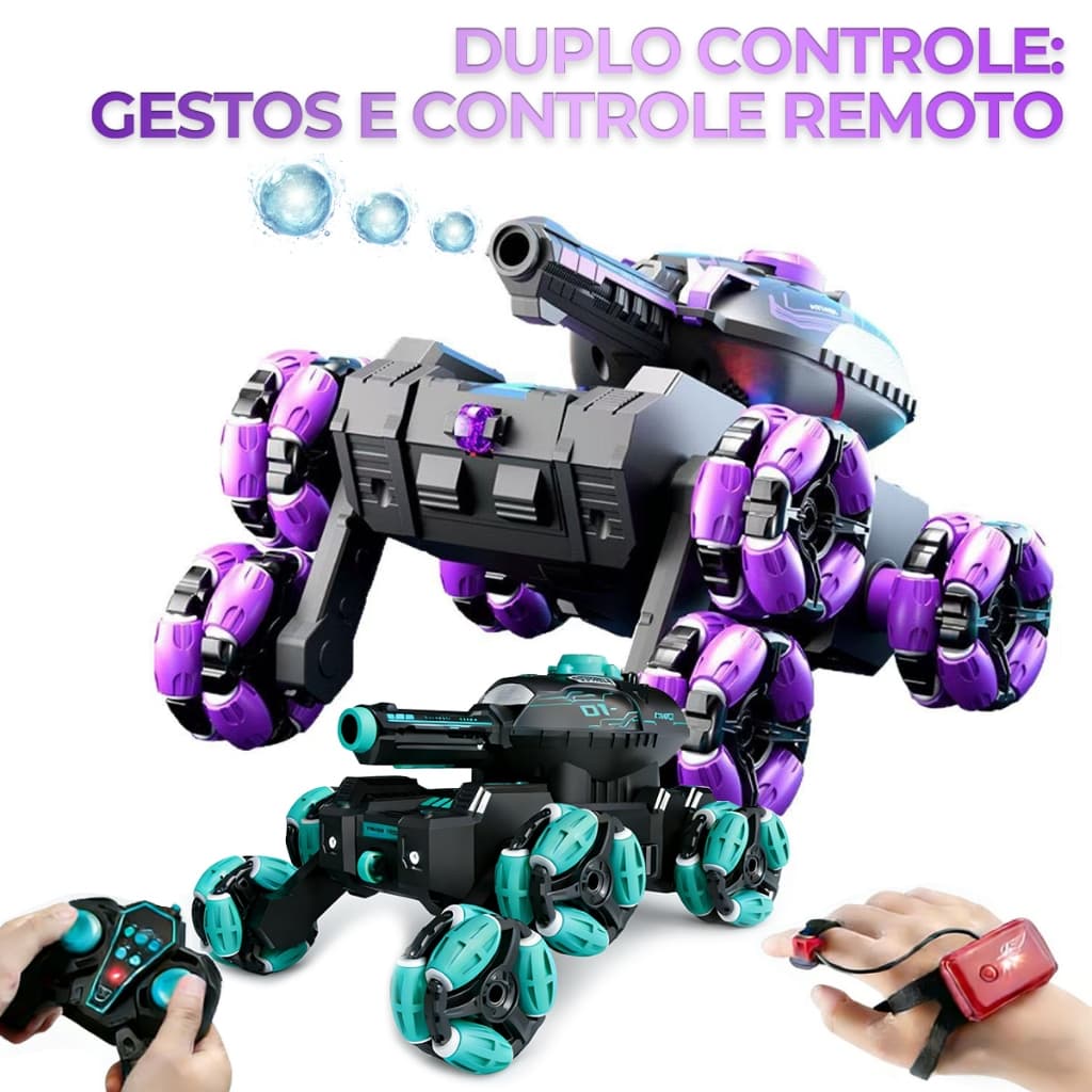 Carro de Controle Remoto Stunt 360°-Transformação por Gestos, Escalada e Disparo de Bolinhas de Água